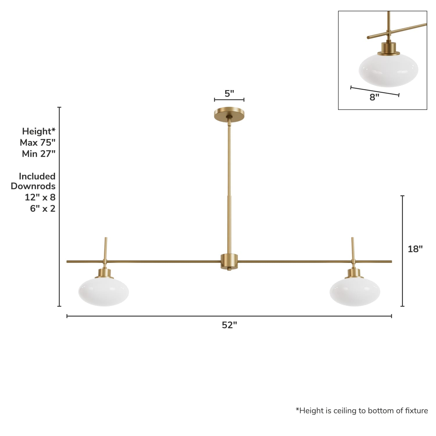 Getty Jasmine Roth 2 Light Large 52 Inch Linear - Image 6