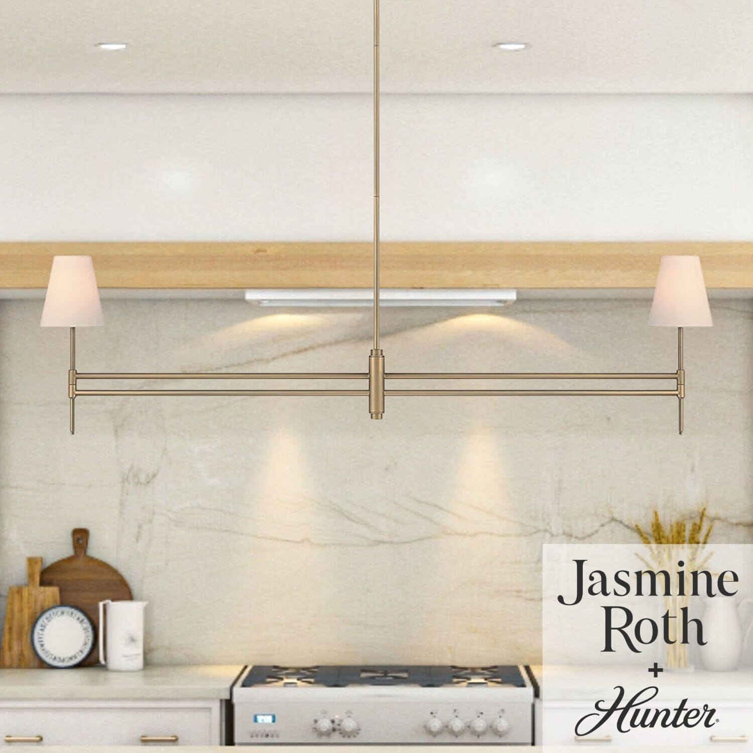 Camelia Stem Jasmine Roth 2 Light Linear Chandelier - Image 2