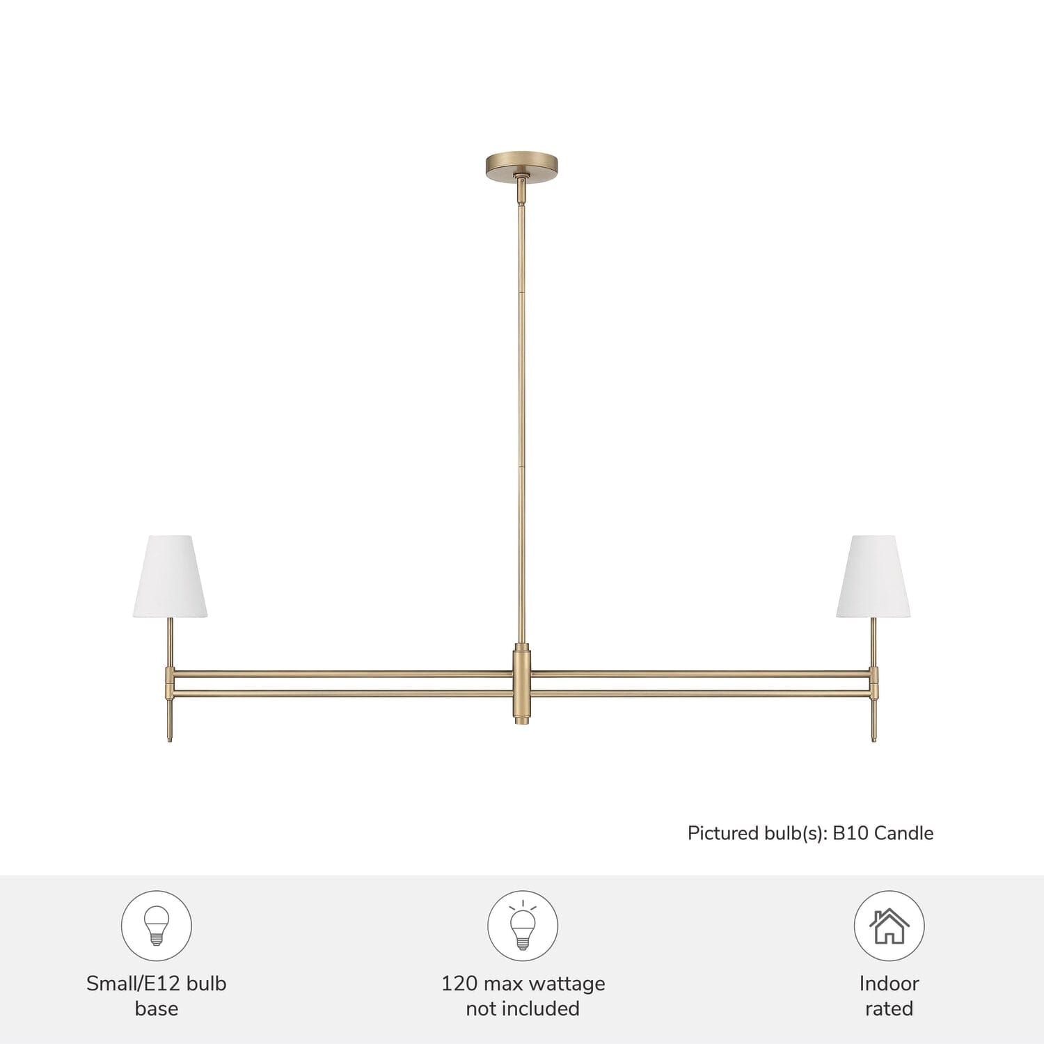 Camelia Stem Jasmine Roth 2 Light Linear Chandelier - Image 6