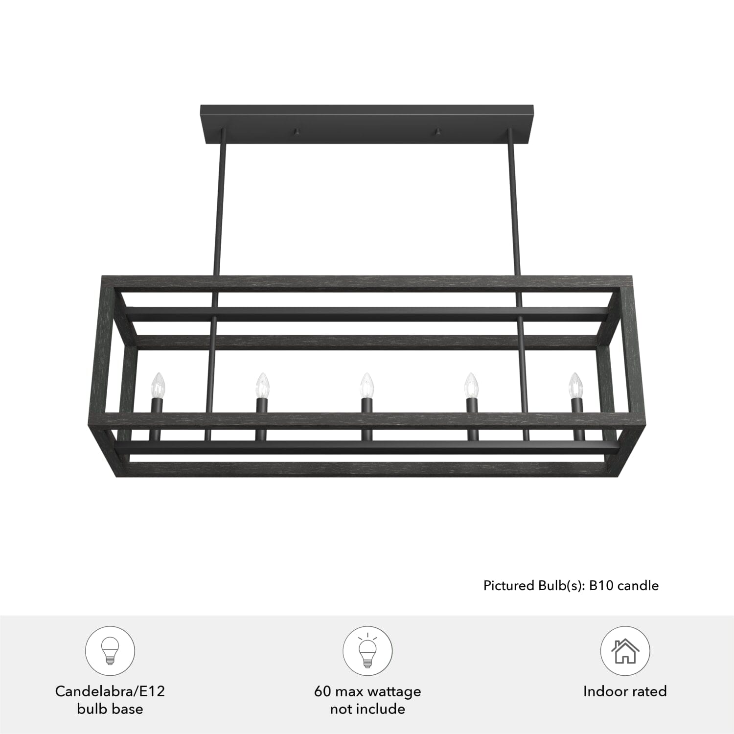 Squire Manor 5 Light Linear Chandelier - Image 5