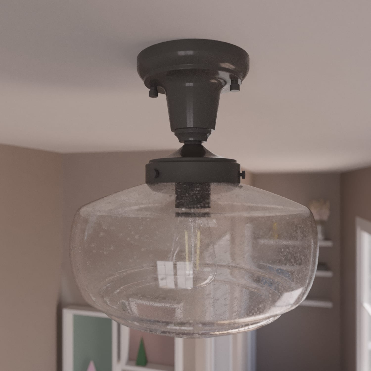 Saddle Creek Clear Seeded Glass 1 Light 10 Inch Pendant - Image 2