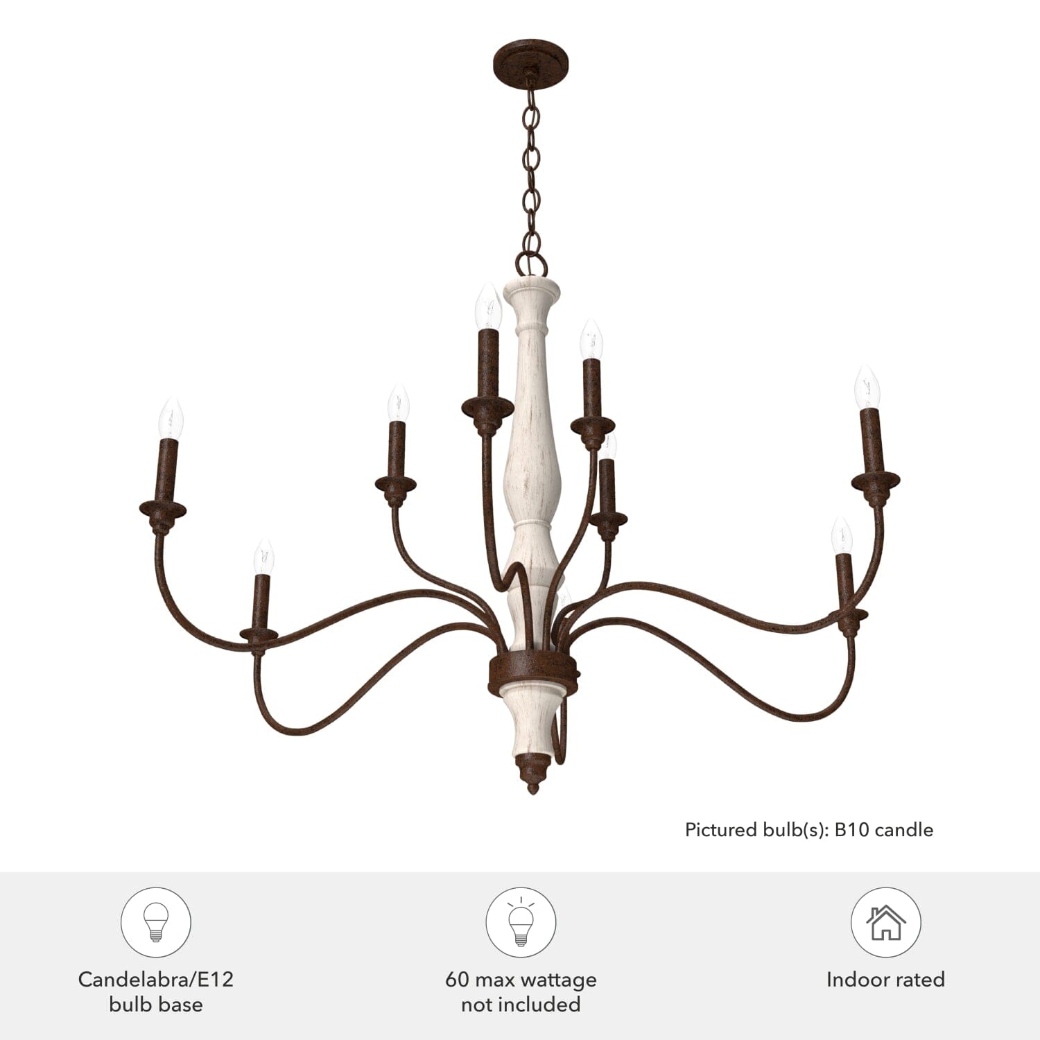Teren 9 Light 2-Tier Chandelier - Image 3