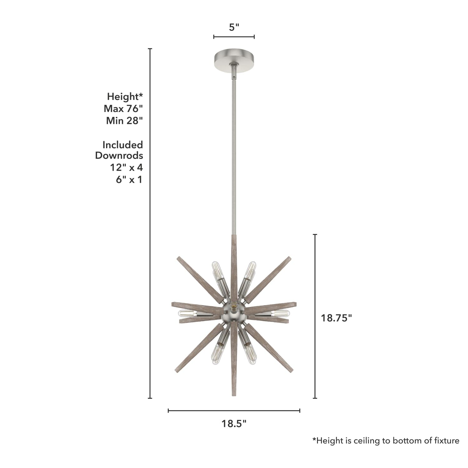 18 inch Jupiter Star 12 Light Pendant - Image 4
