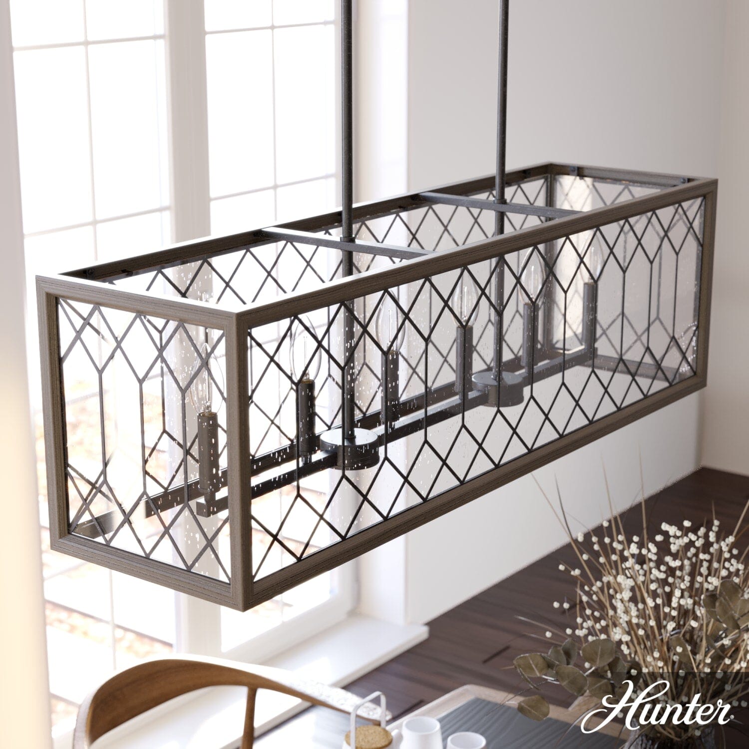 Chevron 6 Light Linear Chandelier