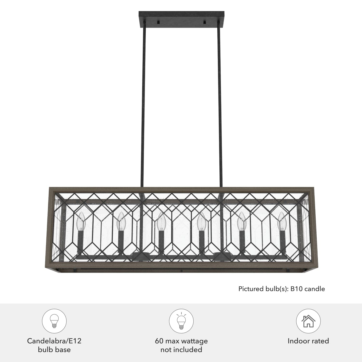 Chevron 6 Light Linear Chandelier - Image 5