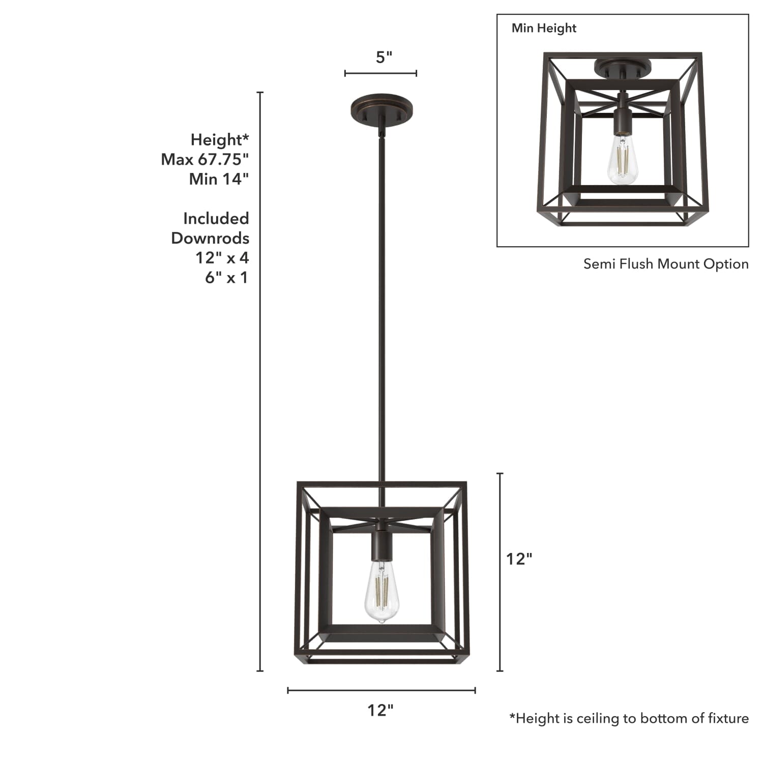 Doherty Pendant Convertible 1 Light 12 inch - Image 4