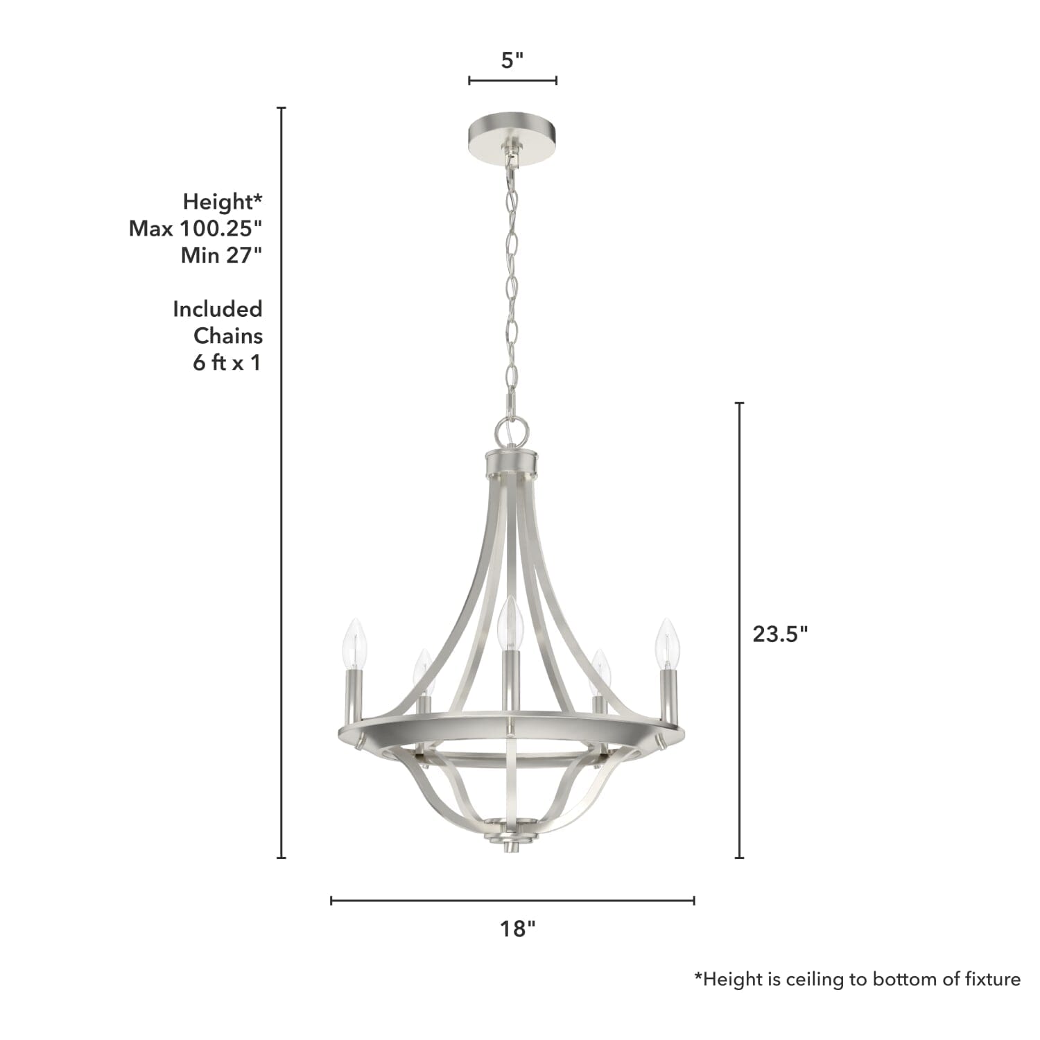 Perch Point 5 Light Chandelier - Image 4