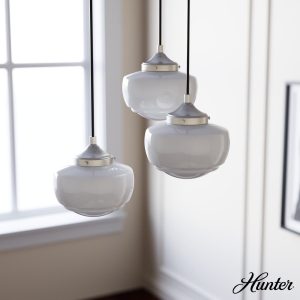 Saddle Creek Shiny Cased White Glass 3 Light Round Pendant Cluster