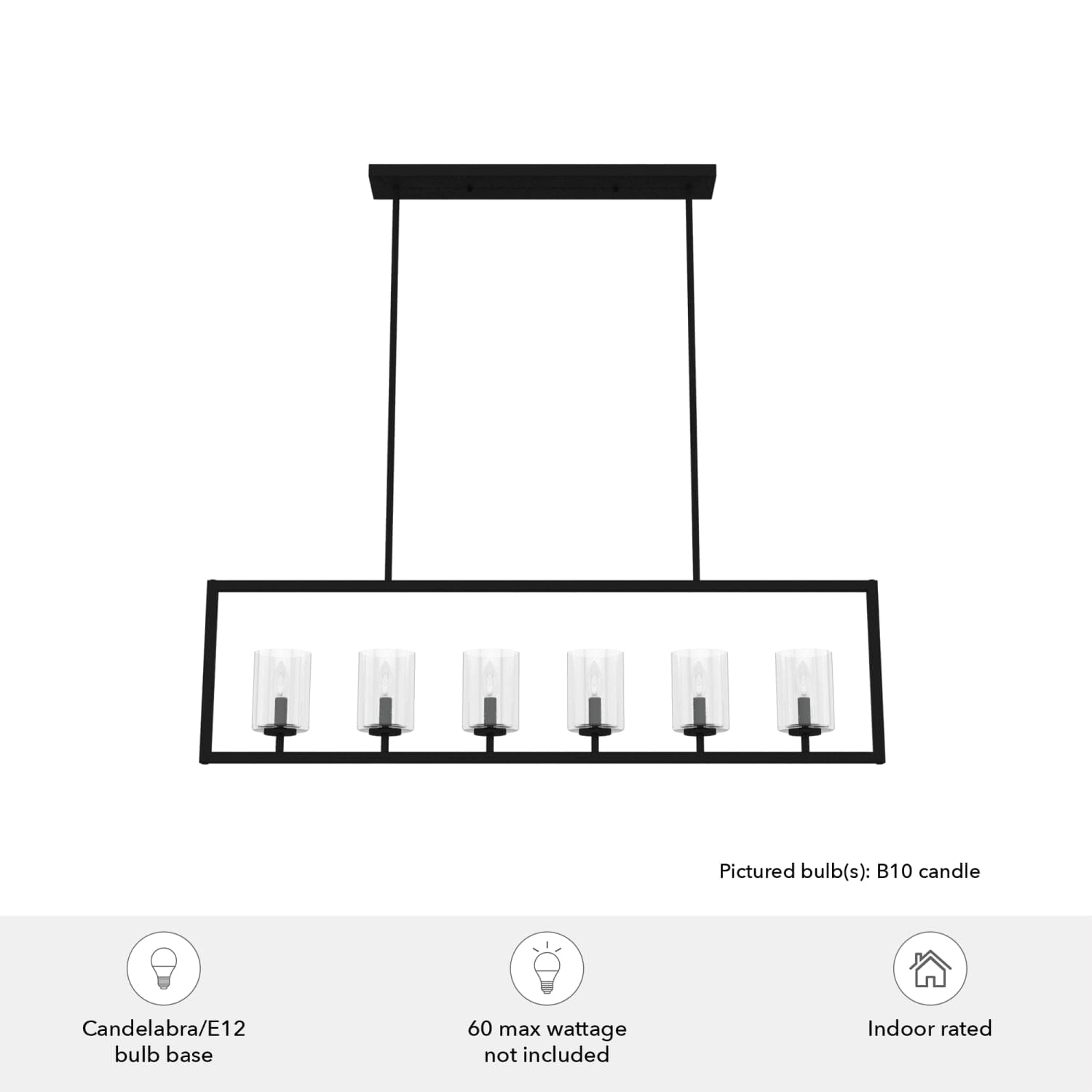 Kerrison 6 Light Linear Chandelier - Image 6
