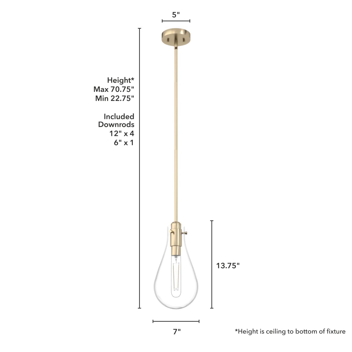 Lundin 1 Light Pendant 7 inch - Image 4