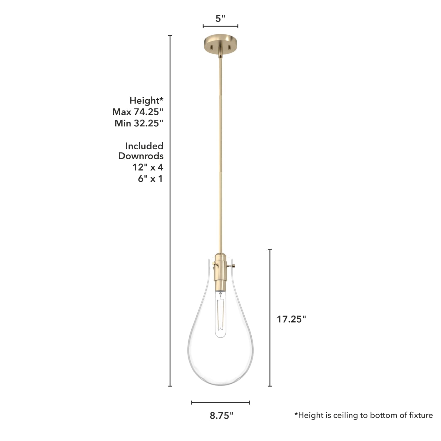 Lundin 1 Light Pendant 9 inch - Image 4