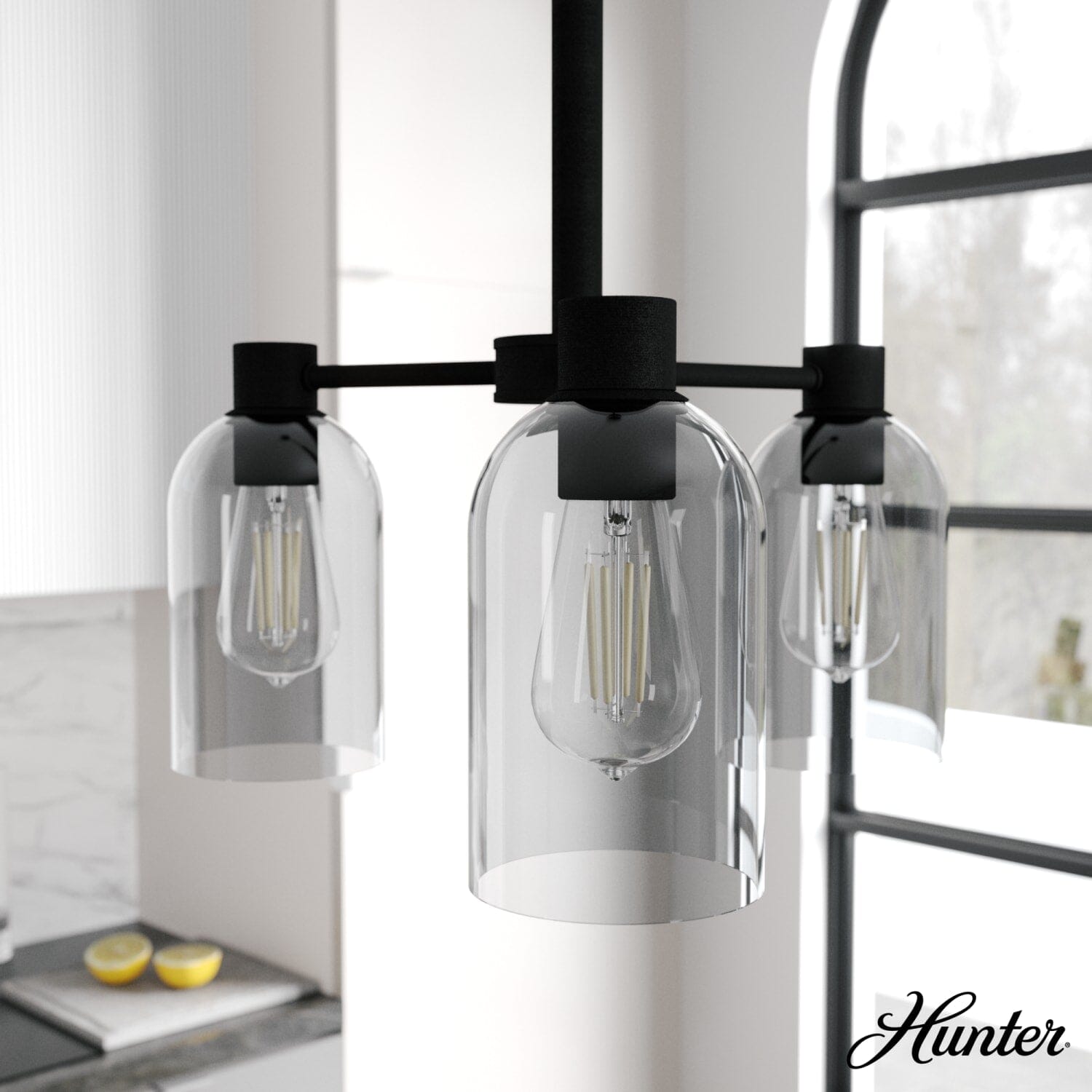 Lochemeade Smoked Glass 3 Light Chandelier
