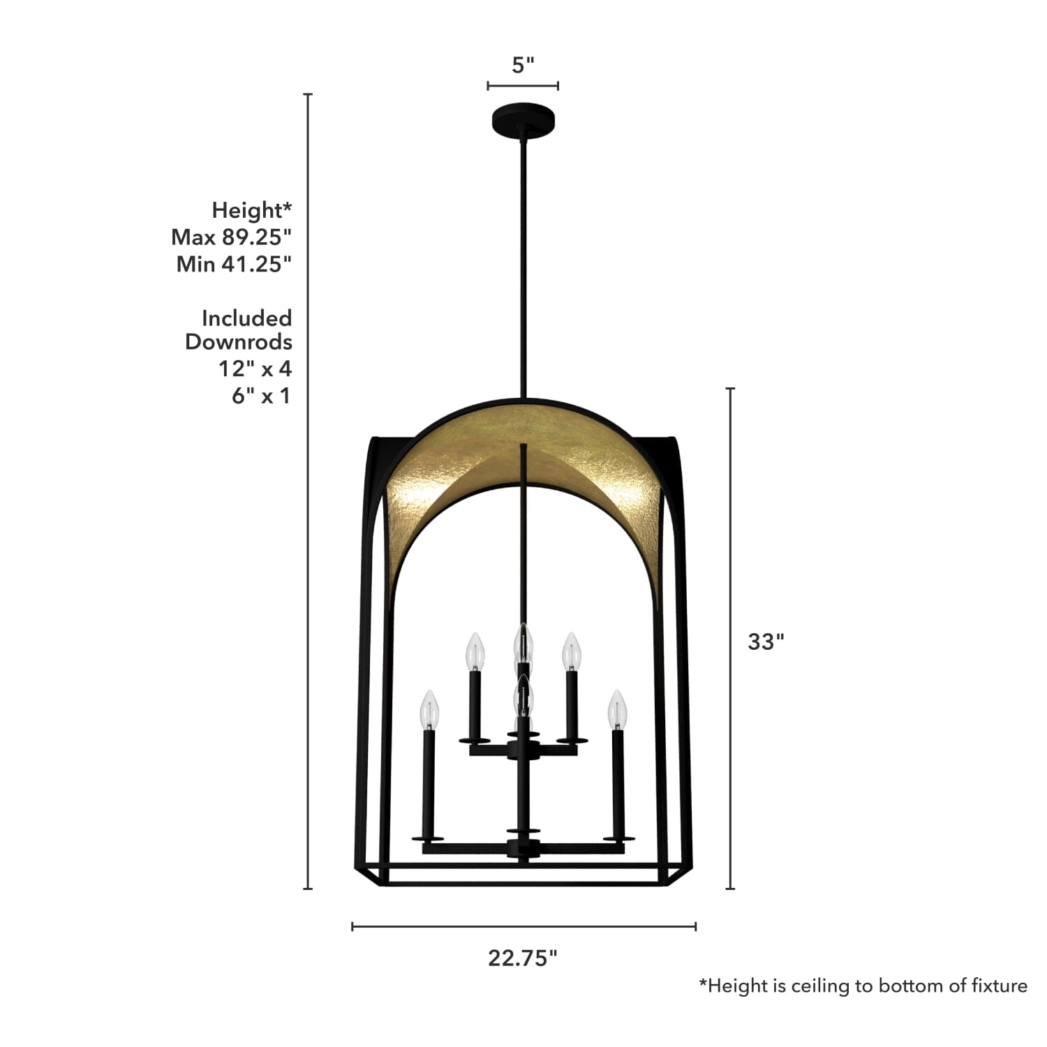 Dukestown 8 Light Pendant 22 inch - Image 4
