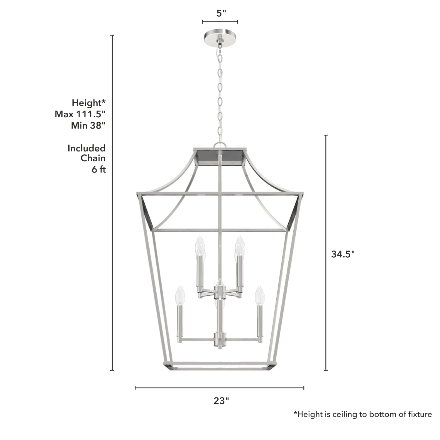 Laurel Ridge Lantern Pendant 8 Light 23 inch - Image 4