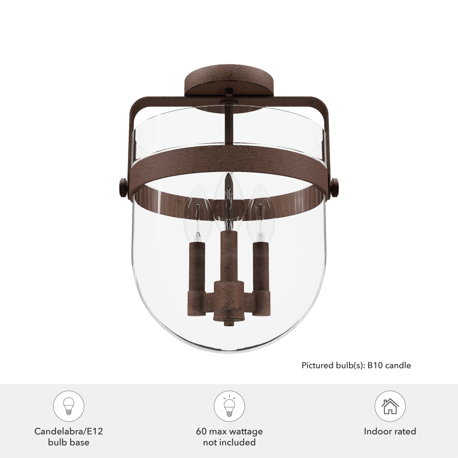 Karloff 3 Light Semi-Flush Mount - Image 4