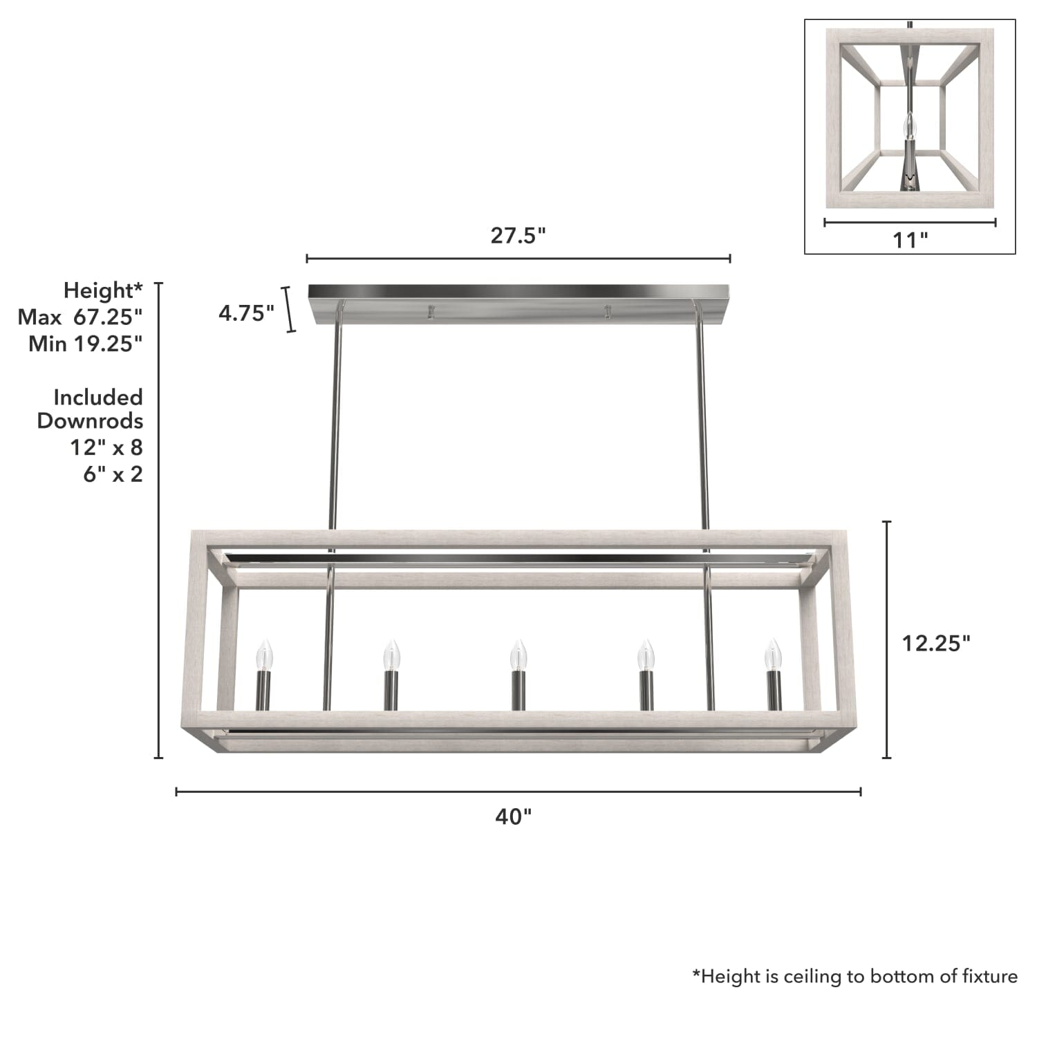5 Light Squire Manor Linear Chandelier - Image 4