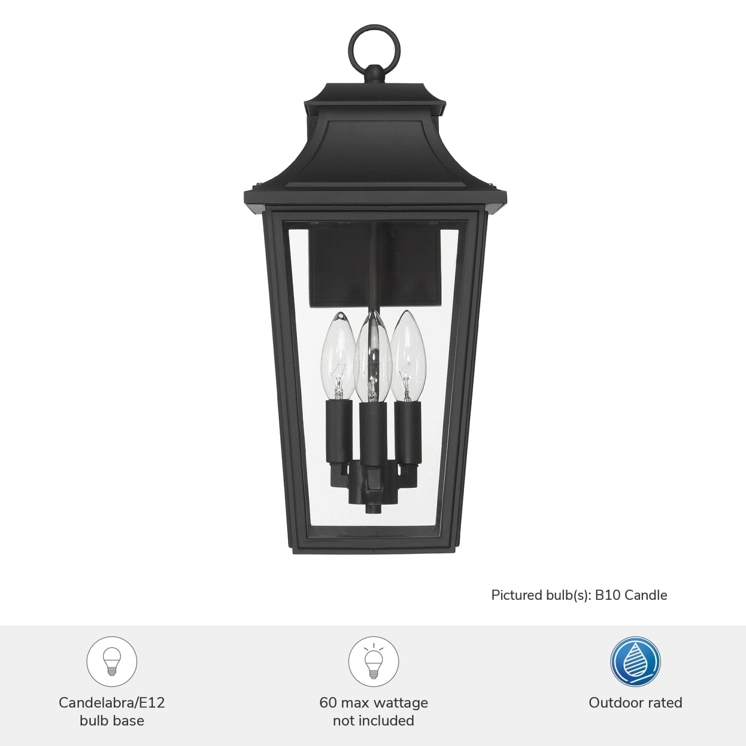 Spring Cove Outdoor 3 Light Large 17 Inch Wall Light - Image 5