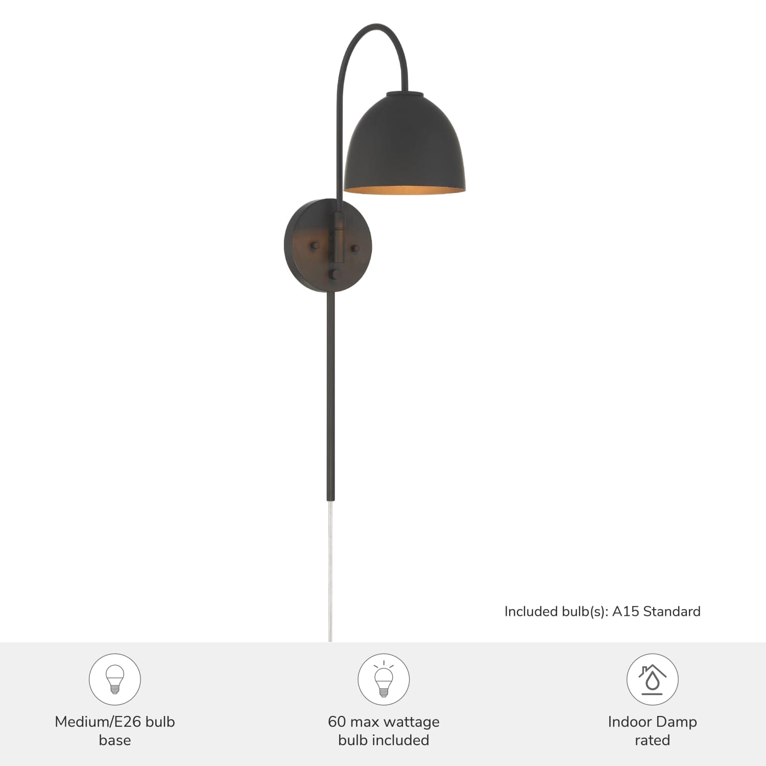 Erling 1 Light Large 7 Inch Pin up Sconce - Image 6