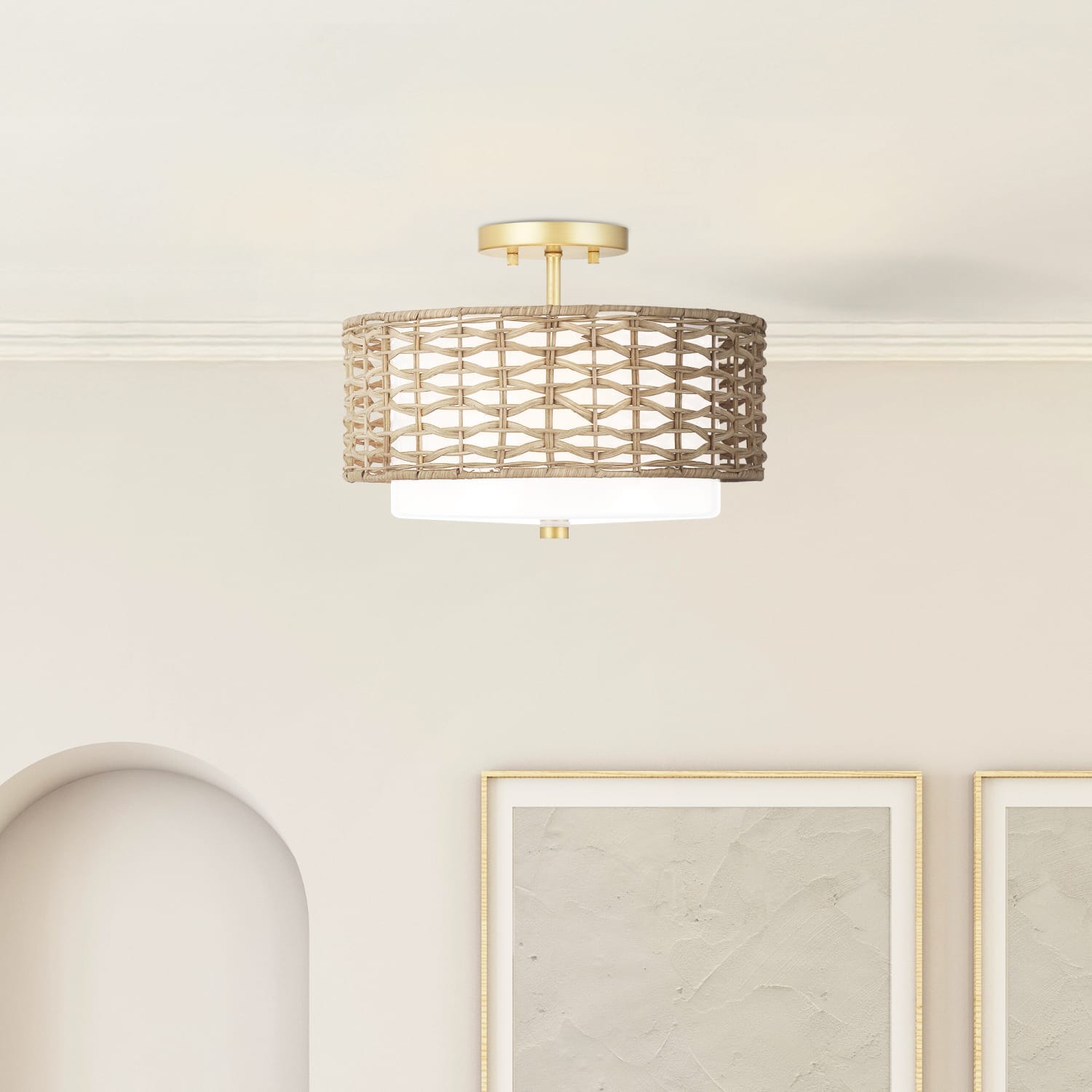Laila 2 Light Large 14 Inch Semi Flush