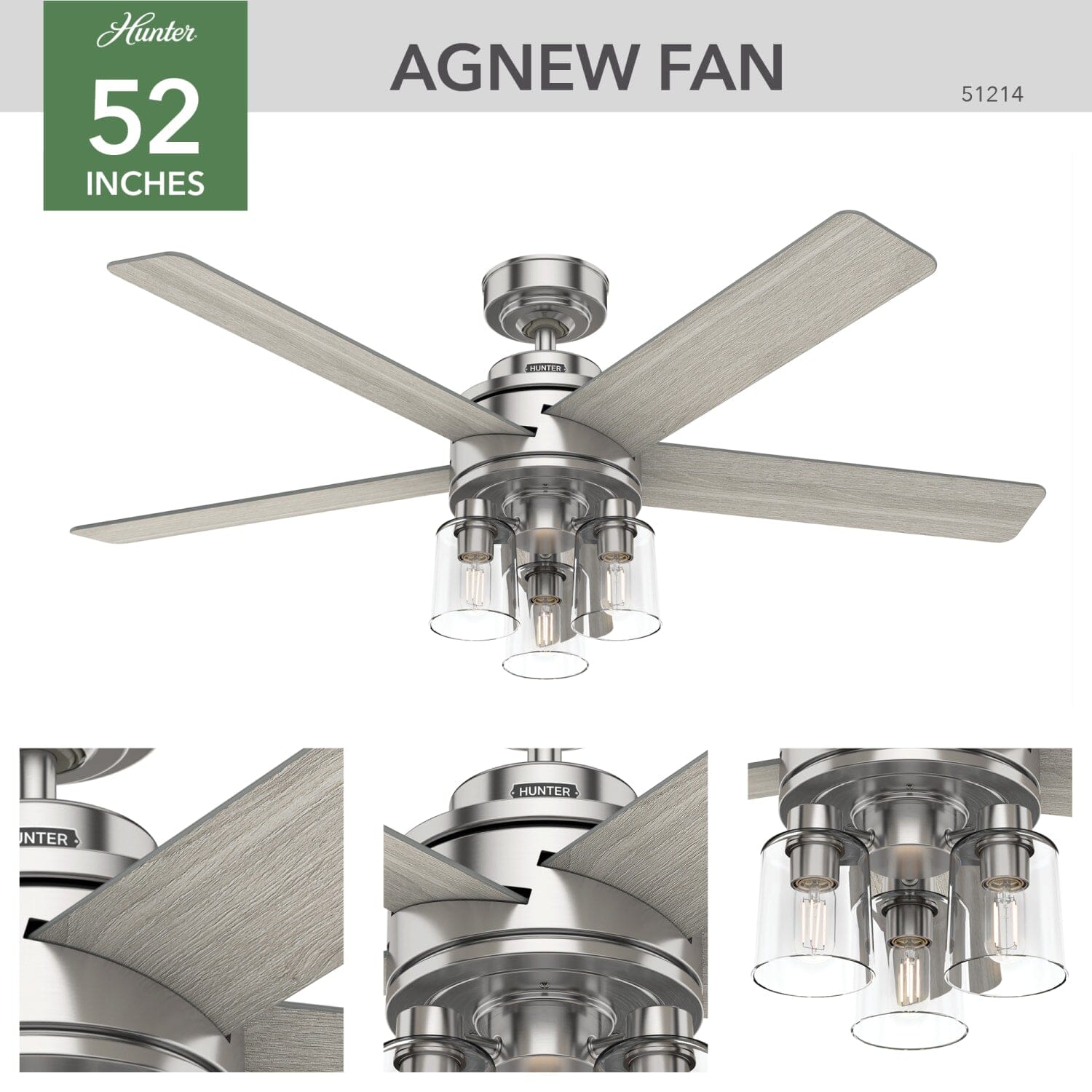 Agnew with LED light 52 inch - Image 2