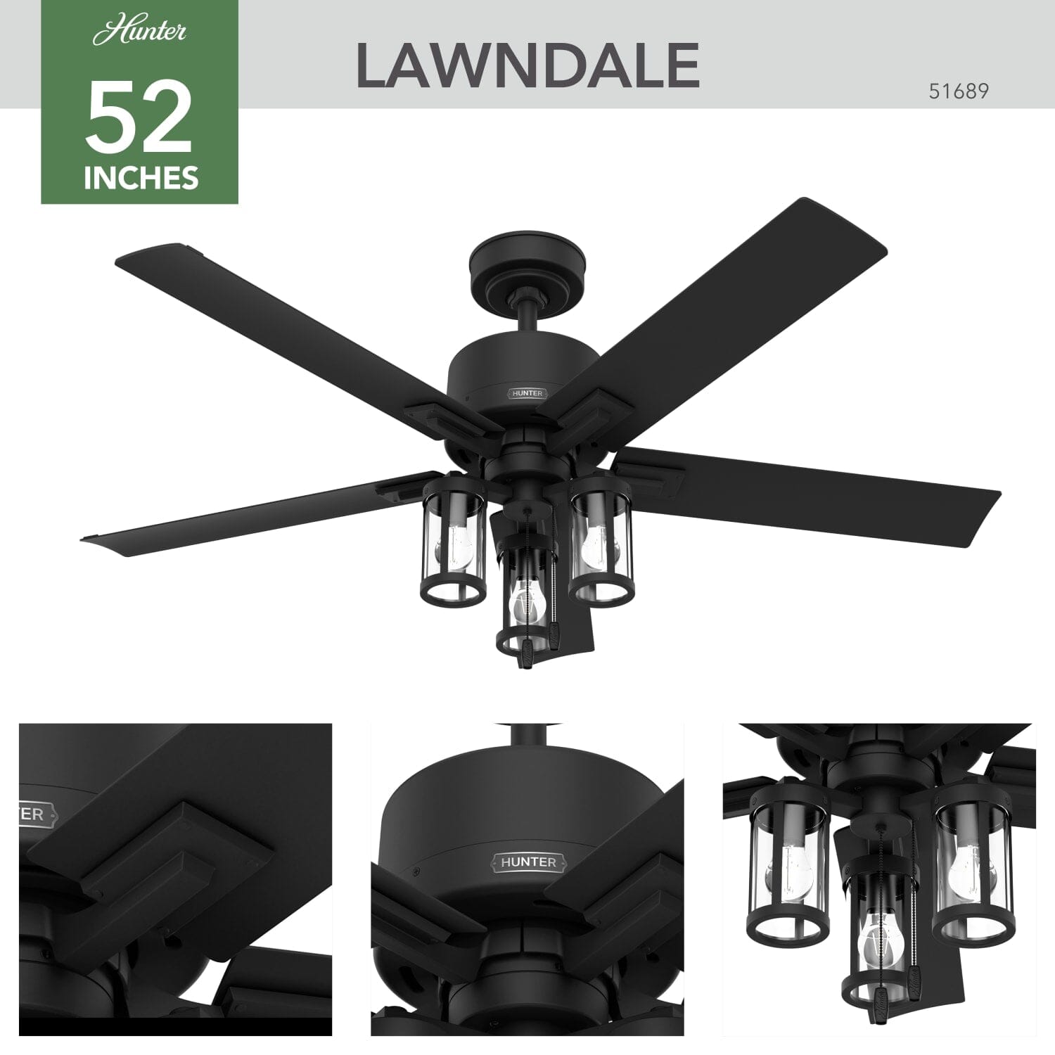 Lawndale Outdoor with LED Light 52 inch - Image 2