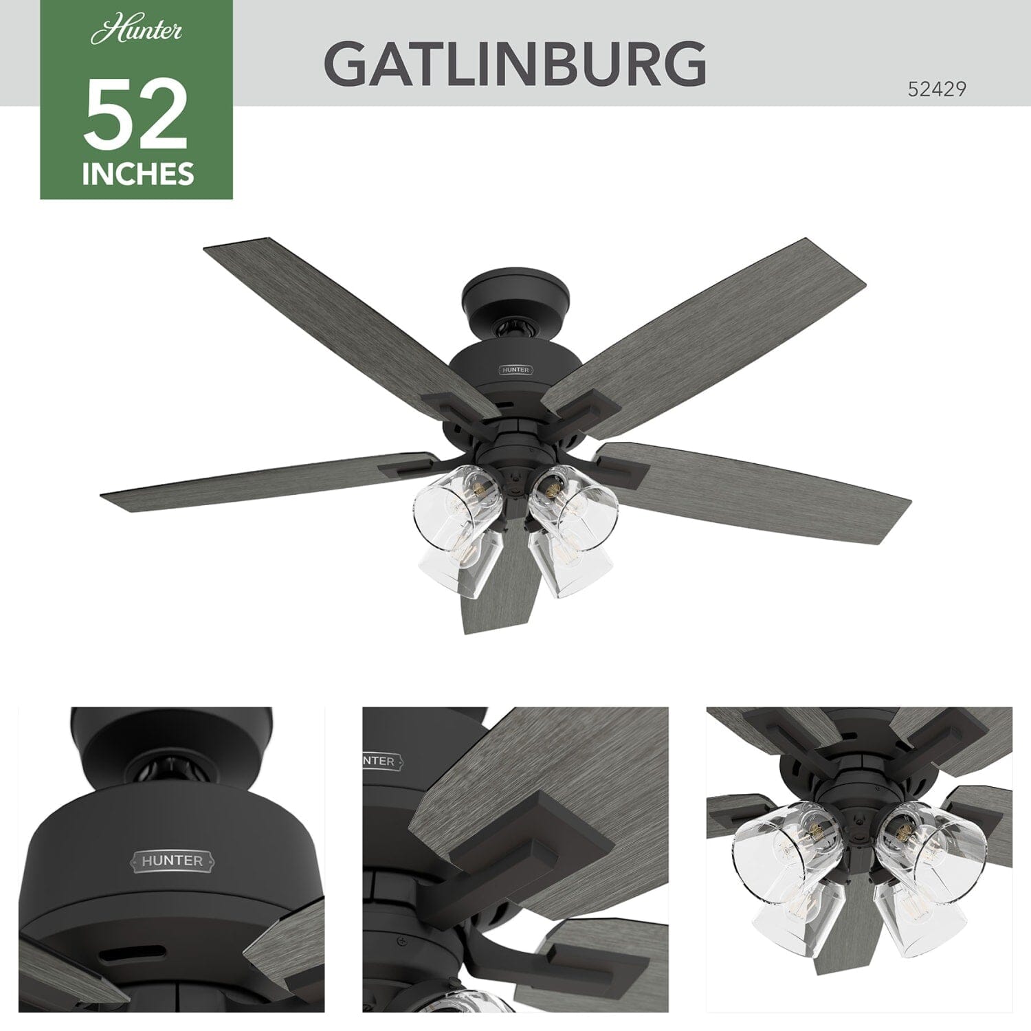 Gatlinburg with 4 Lights 52inch - Image 6