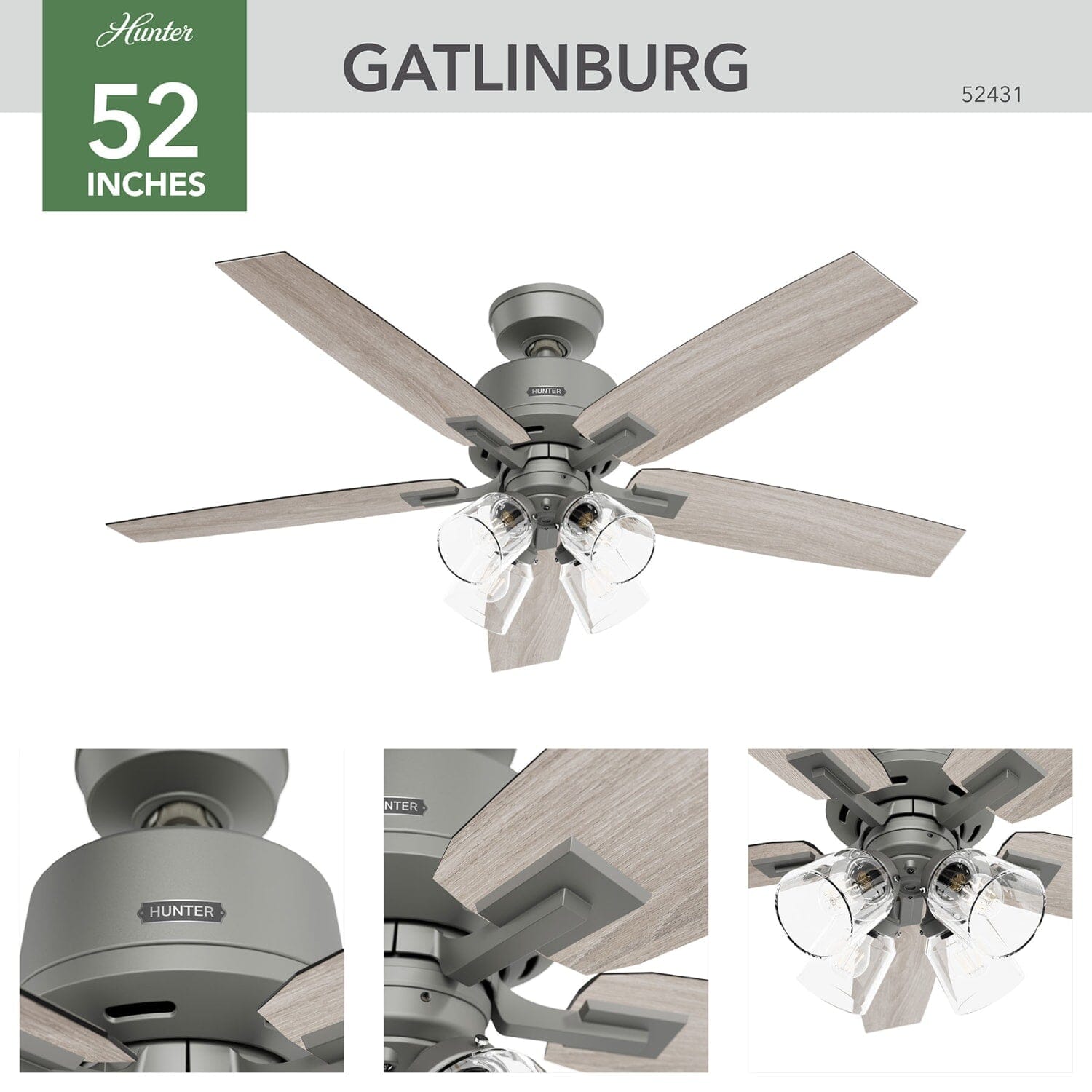 Gatlinburg with 4 Lights 52inch - Image 5